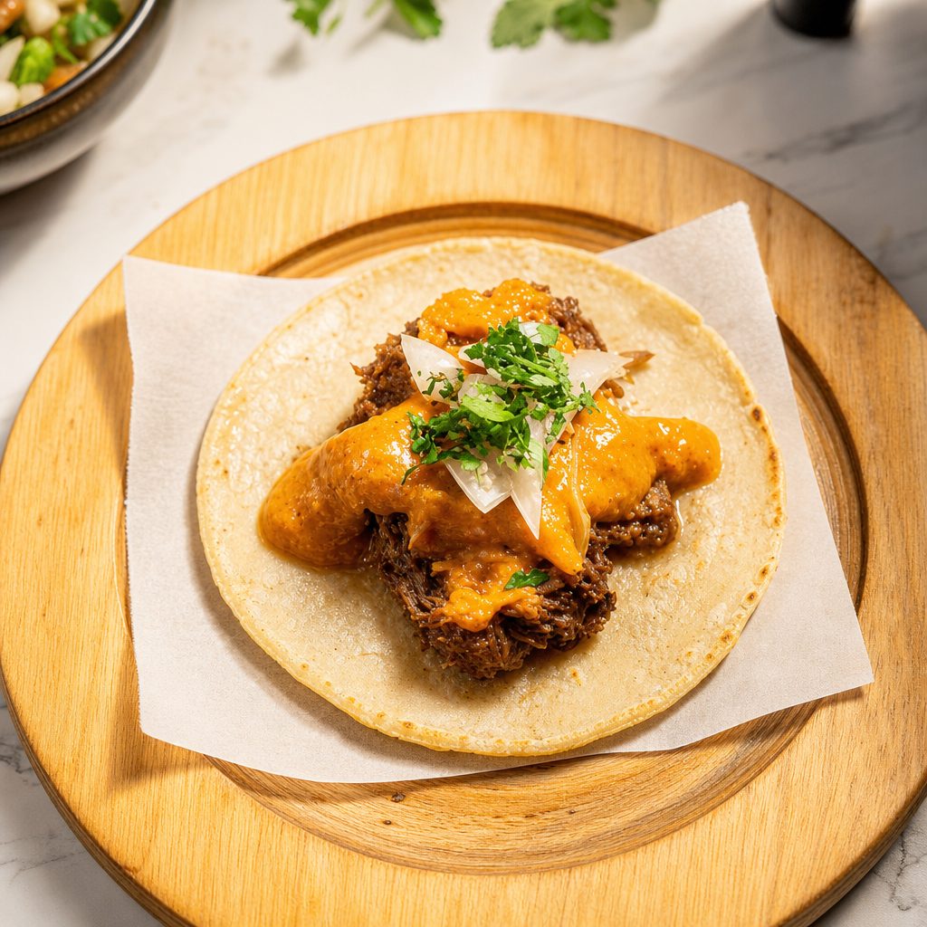 Barbacoa (Braised Beef) Taco.
